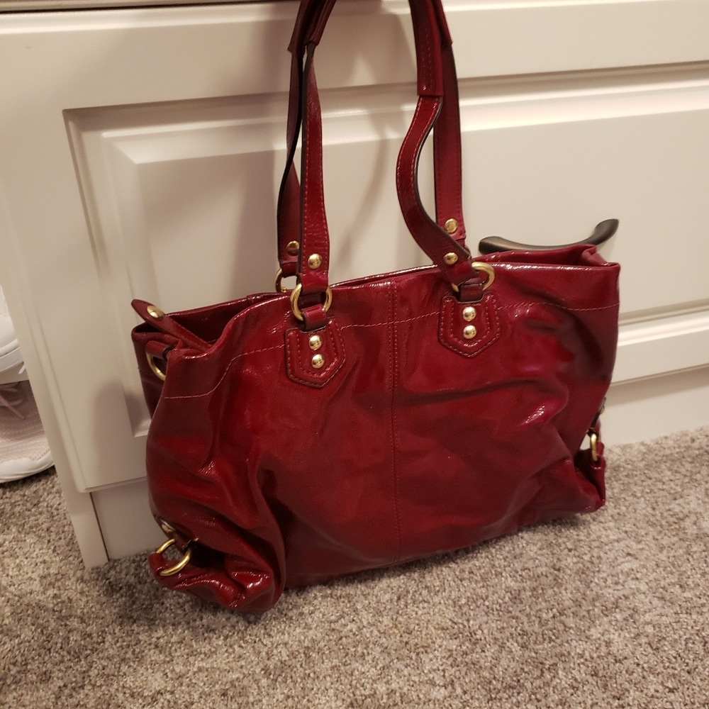 Patent leather Coach purse